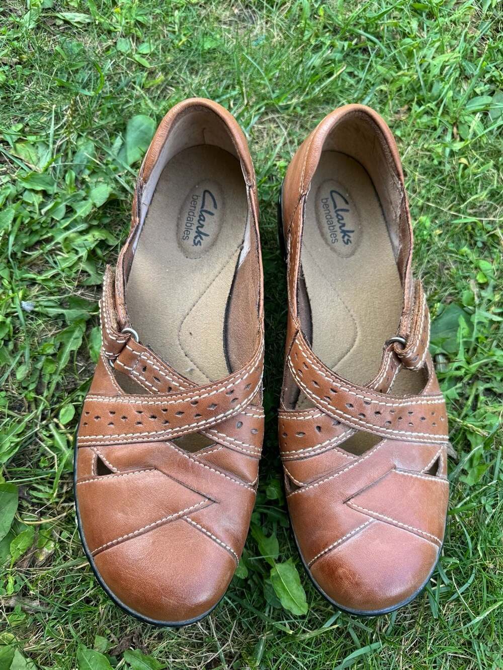 Women's Clarks Collection Tan Ashland Spin Q Slip-On Loafer size 9W
